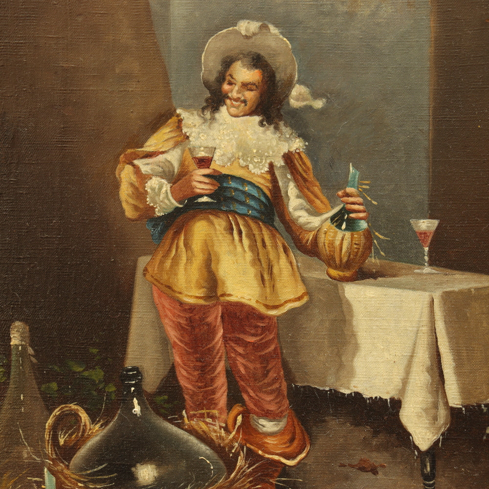 AW164: Late 19th Century European School Portrait of a Young Cavalier Oil on Canvas