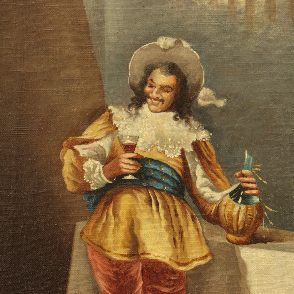 AW164: Late 19th Century European School Portrait of a Young Cavalier Oil on Canvas