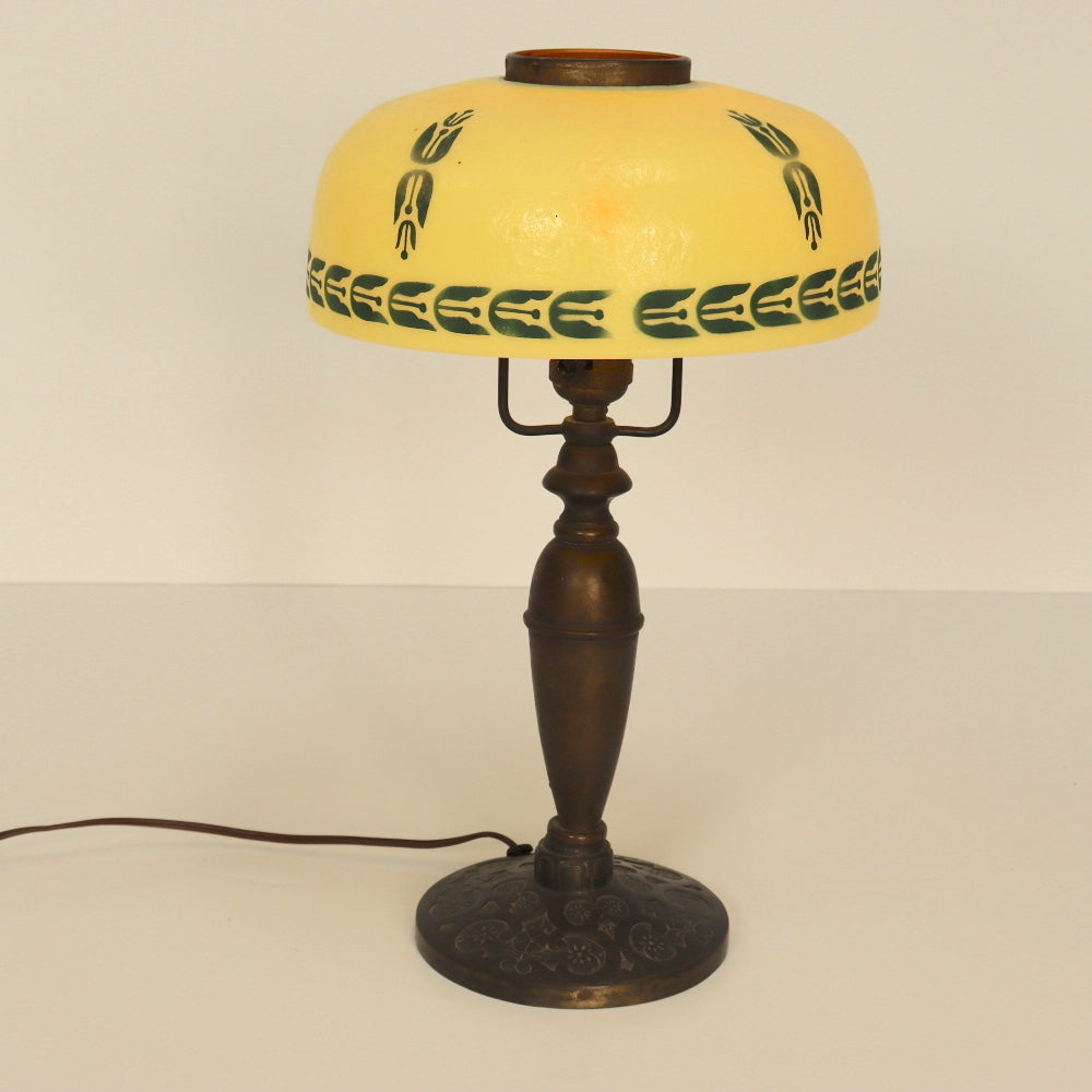 AL2-027: Circa 1920's Pittsburg Lamp With Chipped Ice Shade