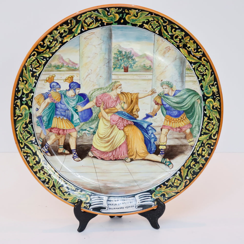 DA5-013: Antique 19th Century Italian Majolica Allegorical Charger