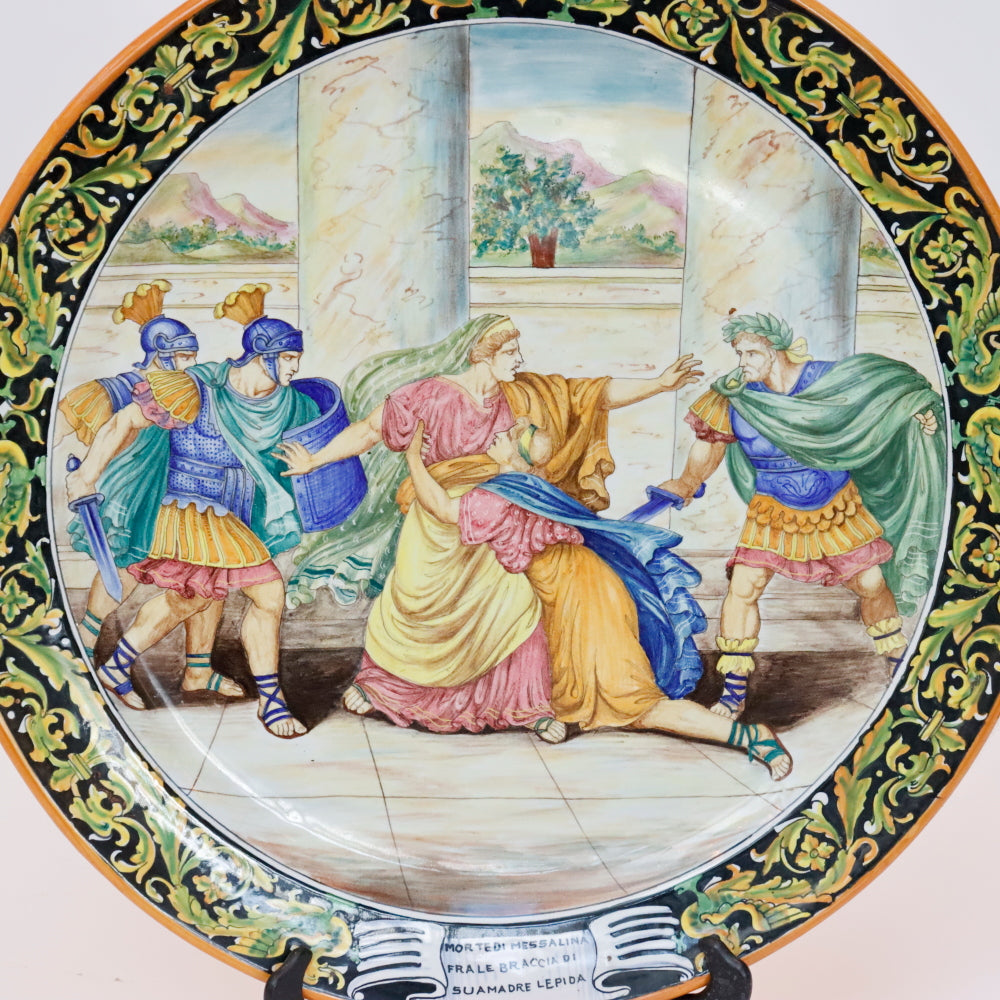 DA5-013: Antique 19th Century Italian Majolica Allegorical Charger