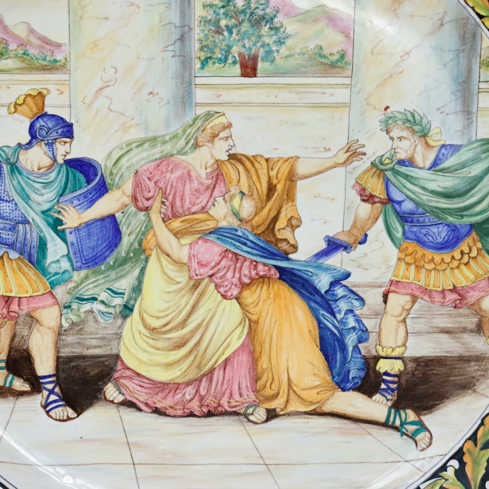 DA5-013: Antique 19th Century Italian Majolica Allegorical Charger