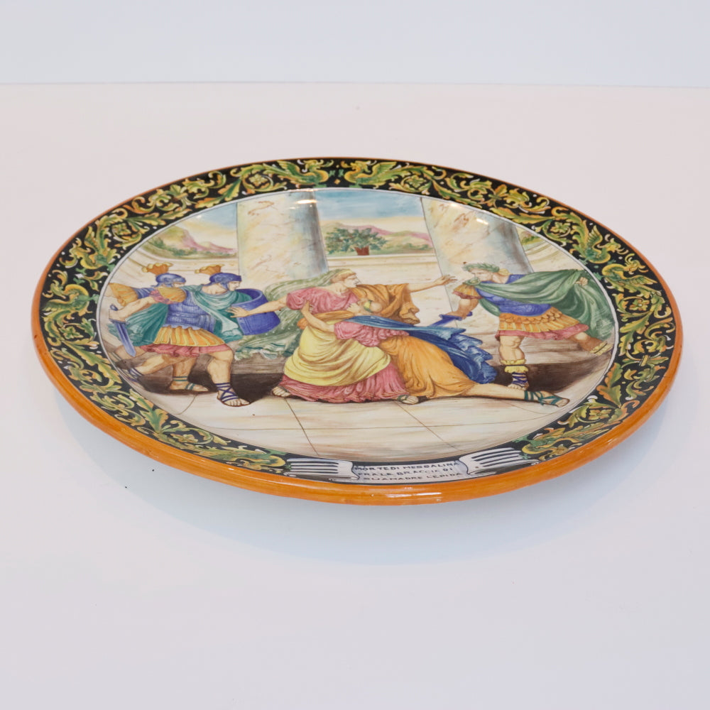 DA5-013: Antique 19th Century Italian Majolica Allegorical Charger