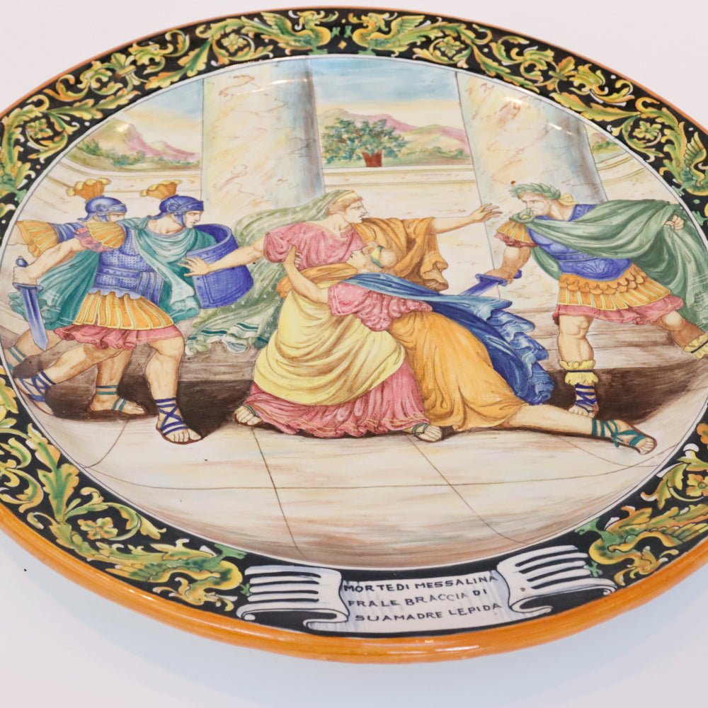 DA5-013: Antique 19th Century Italian Majolica Allegorical Charger