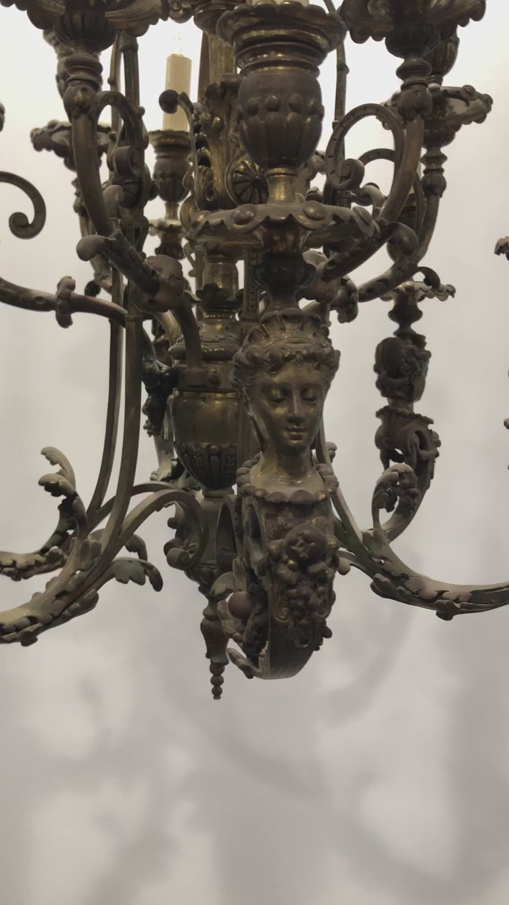 Antique 19th Century Neoclassical Brass Chandelier | Work of Man