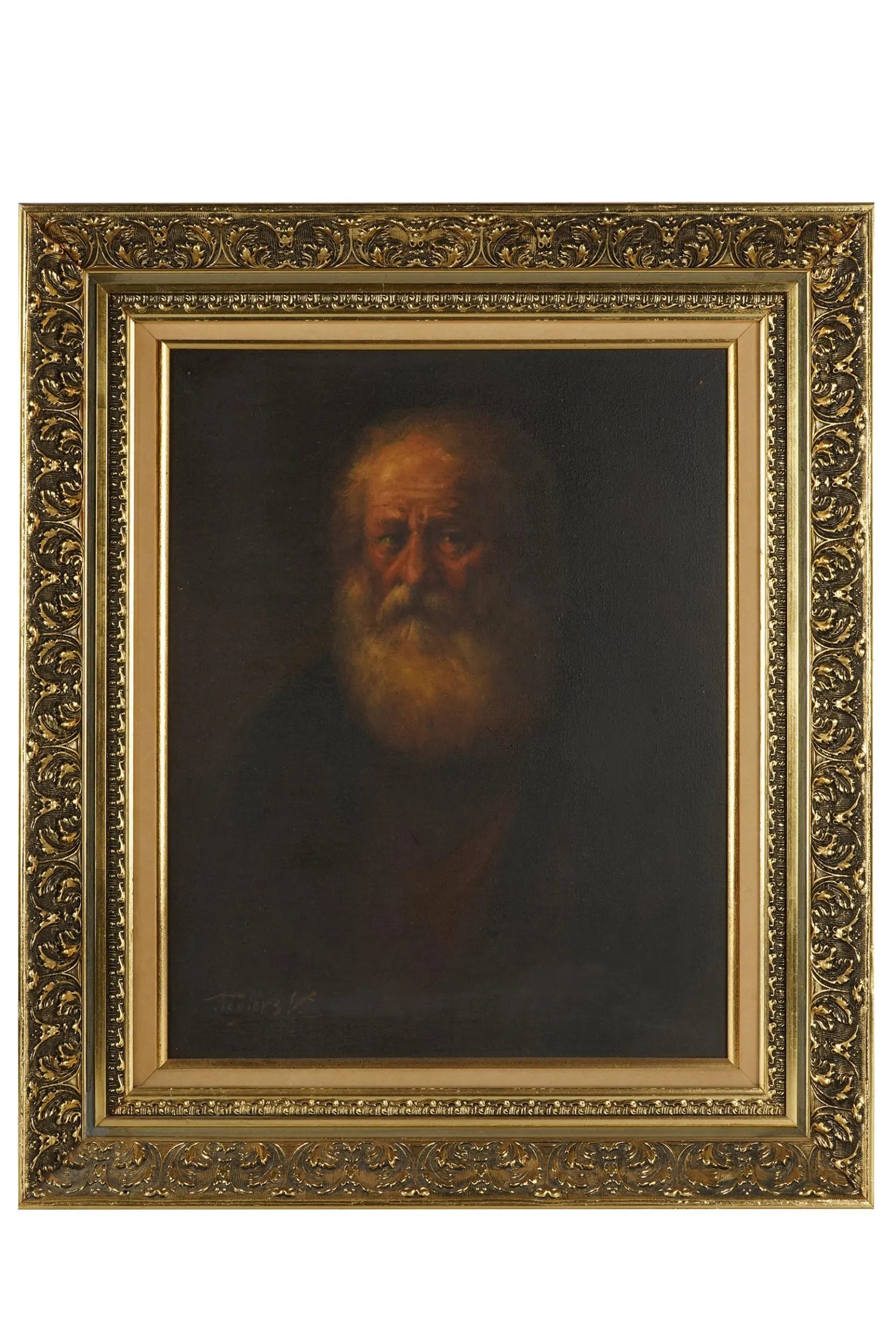 AW522 European School - Portrait of a Gentleman - Oil on Canvas - Signed Teniers V.