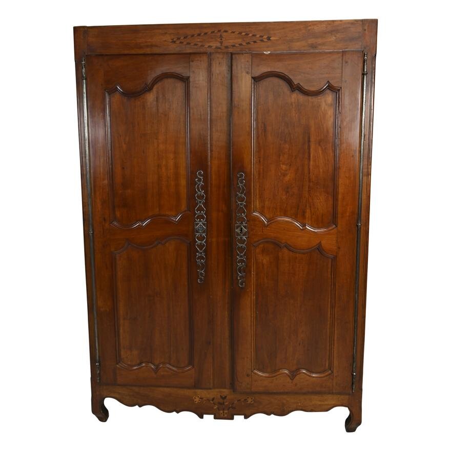 ANTIQUE FRENCH PROVINCIAL FRUITWOOD ARMOIRE | Work of Man
