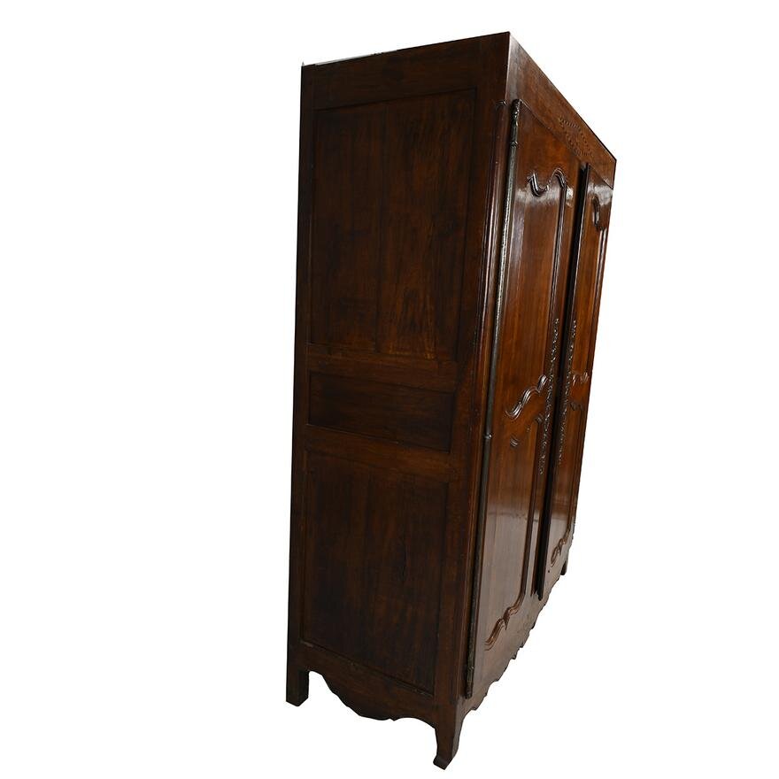 AF3-174: ANTIQUE LATE 18TH CENTURY FRENCH PROVINCIAL FRUITWOOD ARMOIRE