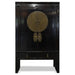 ANTIQUE BLACK LACQUER CHINESE COFFER CABINET | Work of Man
