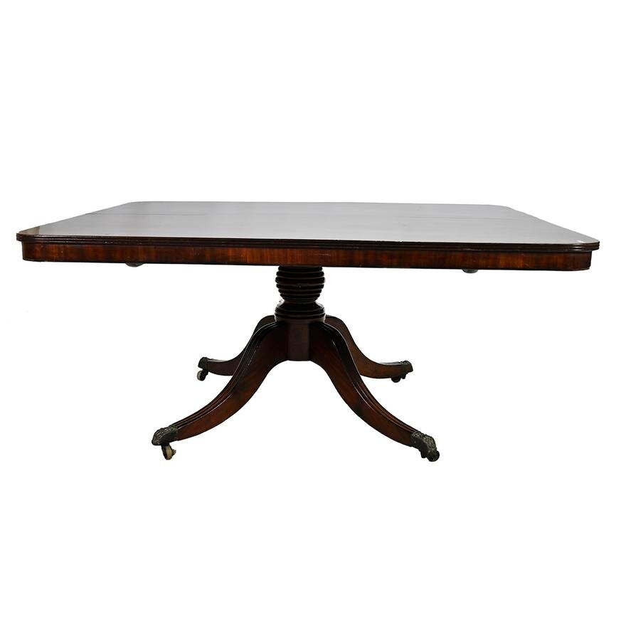 AF1-270: Antique Early 19th Century American Federal Mahogany Single  Pedestal Breakfast Table