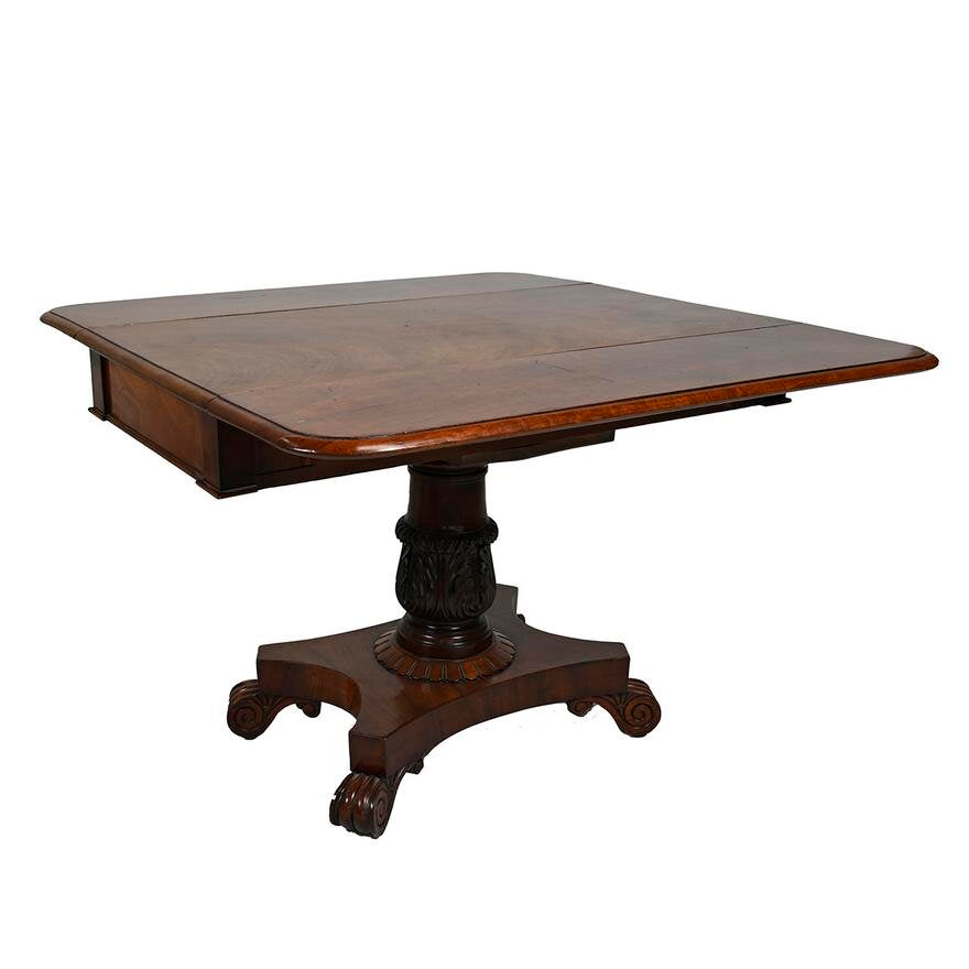 AF1-271: ANTIQUE EARLY 19TH CENTURY LATE AMERICAN CLASSICAL MAHOGANY PEMBROKE TABLE