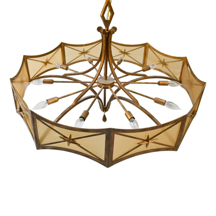 AL1-058: PAIR OF CIRCA 1940'S ART MODERNE 10-LIGHT CHANDELIERS