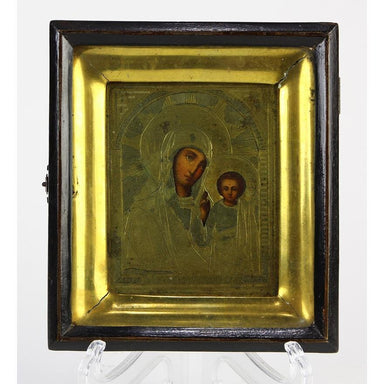 Russian School - Mother of God - Oil On Board Painting | Work of Man