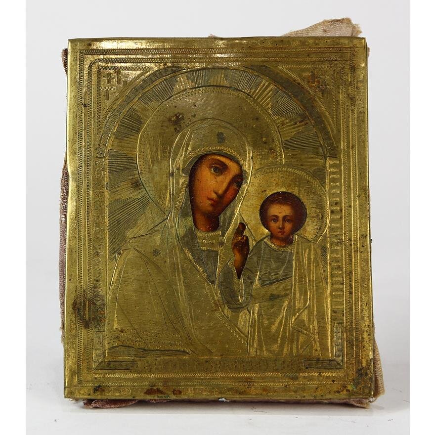 AW501: Russian School - Mother of God - Oil On Board