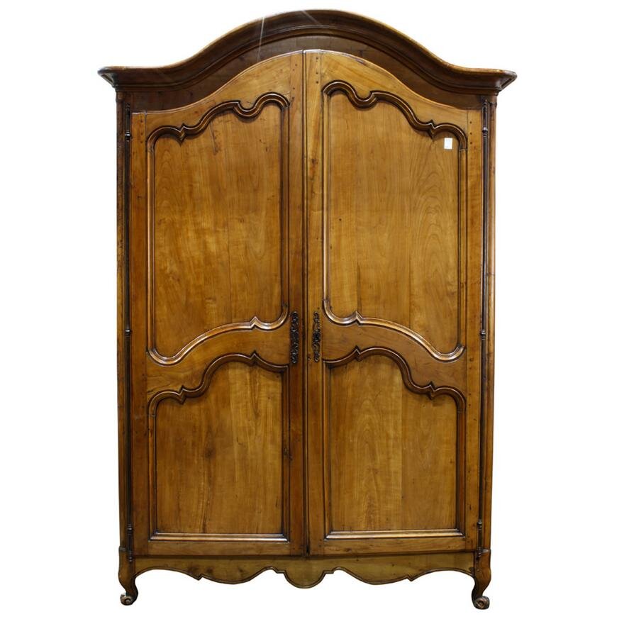 ANTIQUE LOUIS XV PROVINCIAL FRUITWOOD ARMOIRE | Work of Man
