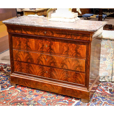 ANTIQUE LOUIS PHILLIPE MARBLE TOP CHEST | Work of Man
