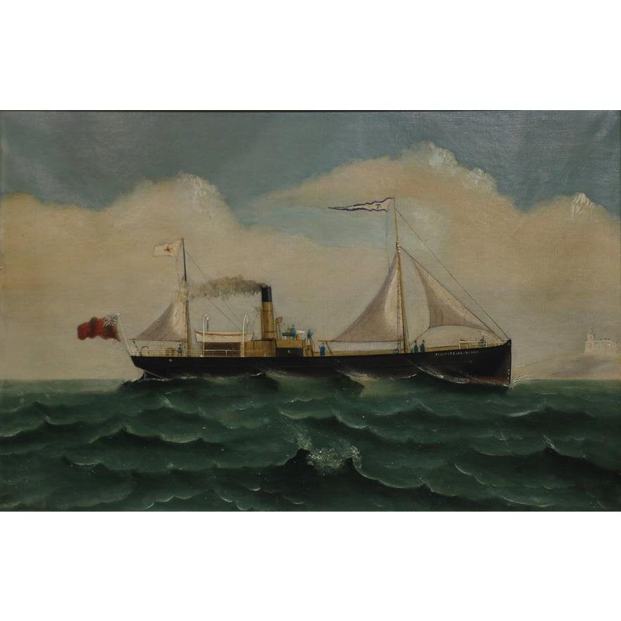 English School - Countess of Lisburne at Sea - Oil on Canvas Painting | Work of Man