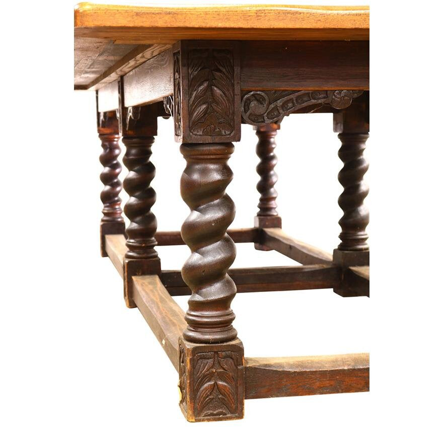 AF1-129: Antique Massive Early 20th C Spanish Colonial Wide Plank Oak Refectory Table from the Mission Inn, Riverside CA