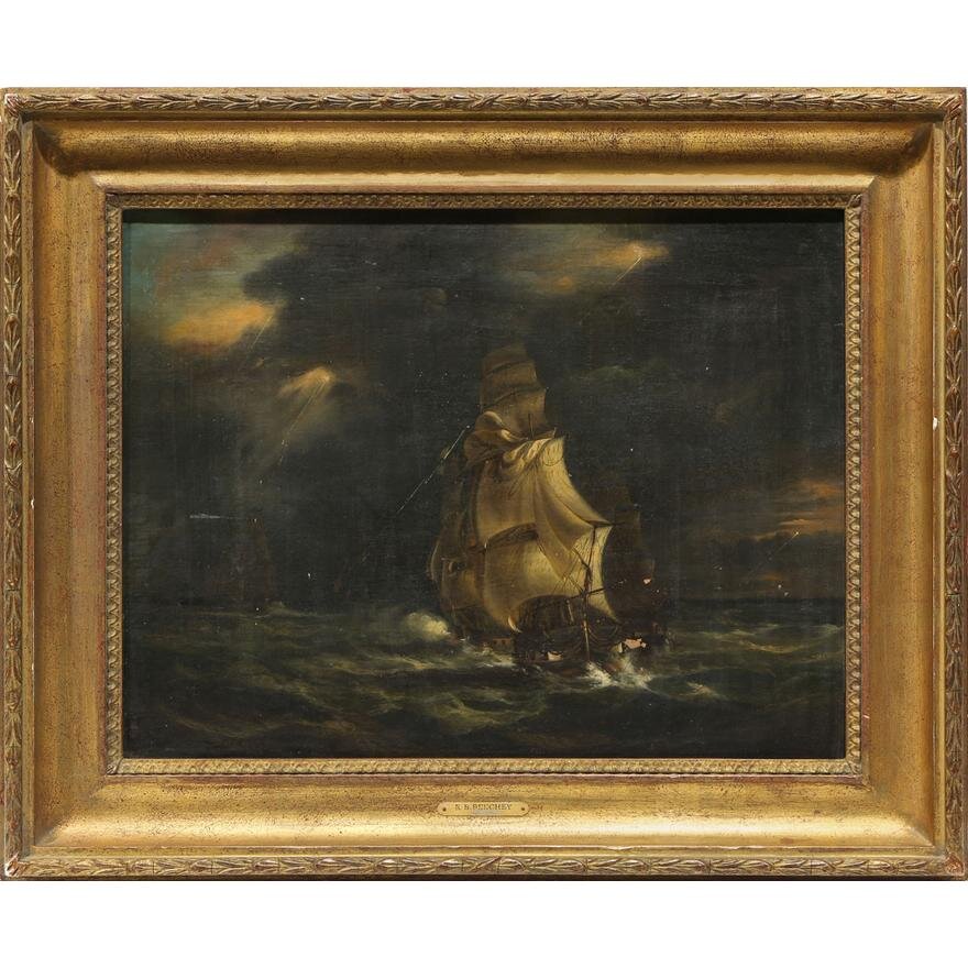 AW445: Richard Brydges Beechey - Rough Seas - Oil on Canvas