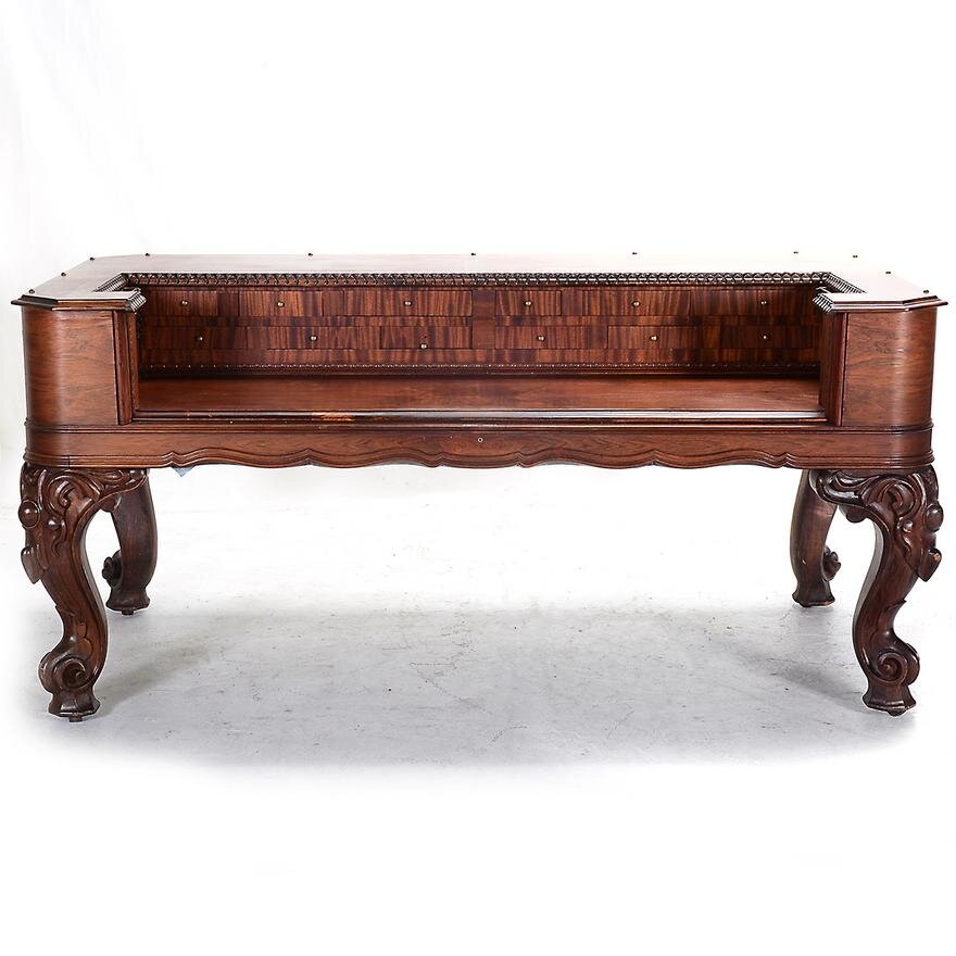 Antique Square Rococo Revival Desk| Work of Man