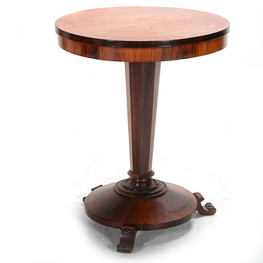 ANTIQUE ENGLISH VICTORIAN ROSEWOOD ROUND PEDESTAL TABLE | Work of Man