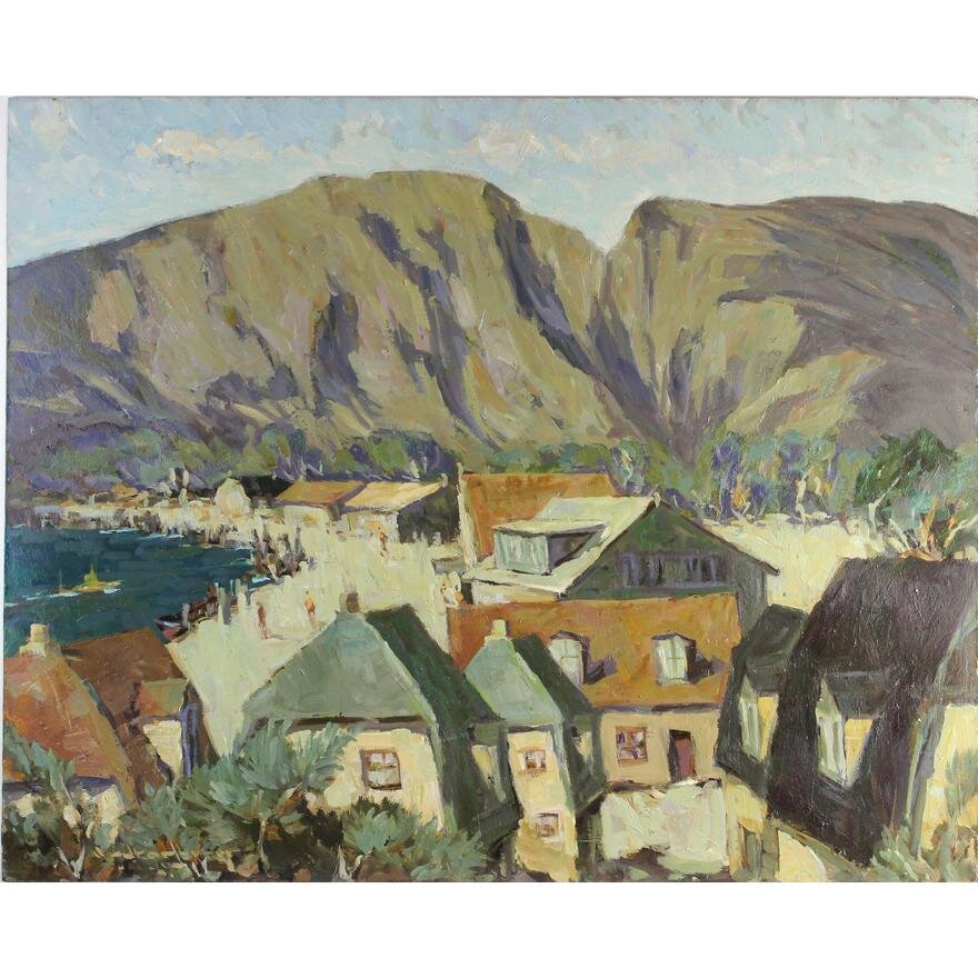 Fred Korburg - Suaneke Harbor - Oil on Board Painting | Work of Man