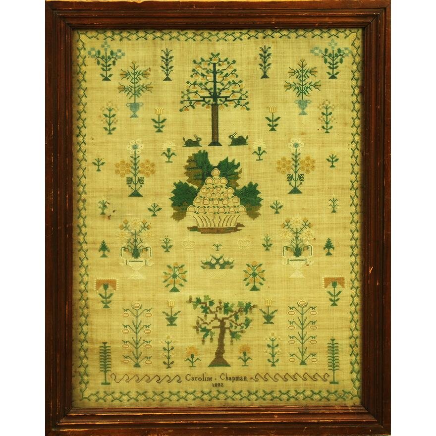 TX2-003:American School - Early 19th C Needlework Sampler