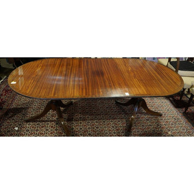 19th Century English Regency Mahogany Double Pedestal Dining Table