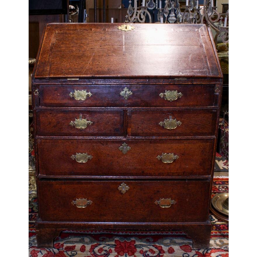 AF5-149: ANTIQUE LATE 18TH CENTURY ENGLISH GEORGE III SLANT FRONT DESK CIRCA 1800