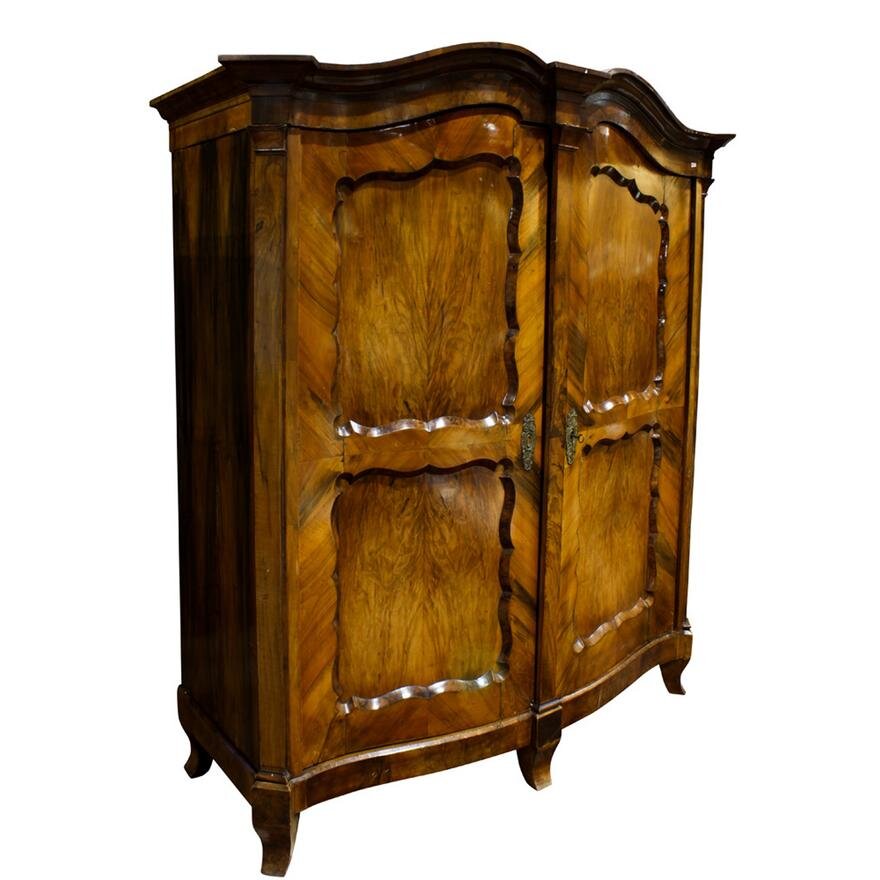 AF3-150: ANTIQUE EARLY 19TH CENTURY AUSTRIAN WALNUT ARMOIRE