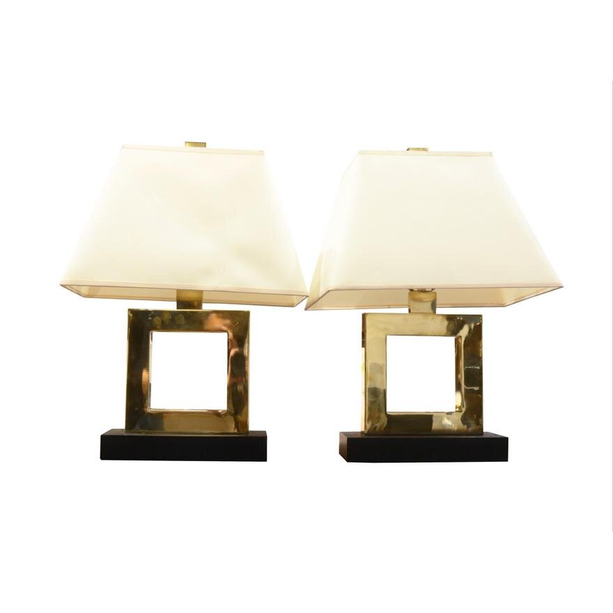 AL2-001: PAIR OF LATE 20TH CENTURY ROBERT ABBEY BRASS TABLE LAMPS