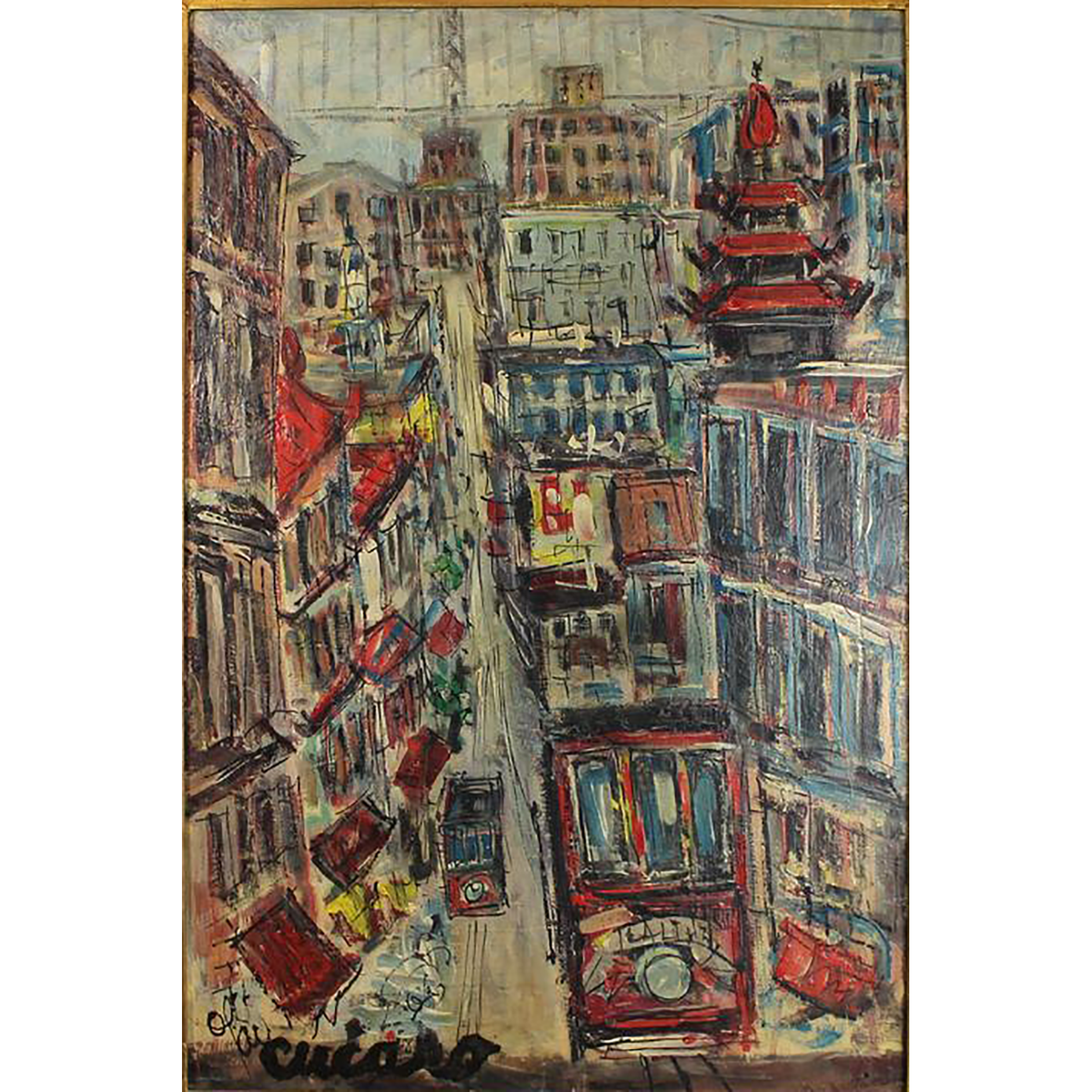 Pascal Cucaro San Francisco Street Scene Oil Painting | Work of Man ...