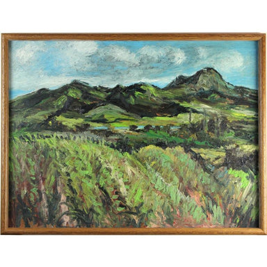 American School - Early 20th C Hawaiian Landscape - Oil on Board Painting | Work of Man