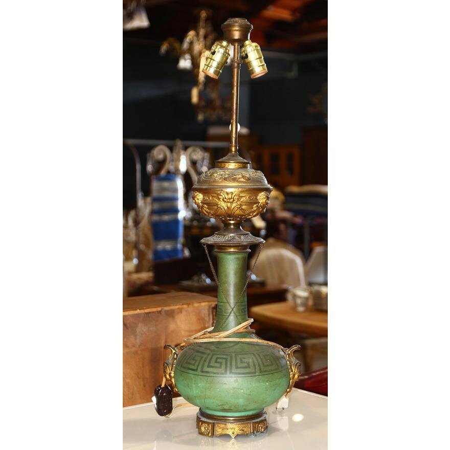 AL2-010: PAIR OF LATE 19TH CENTURY VICTORIAN URNS CONVERTED TO TABLE LAMPS