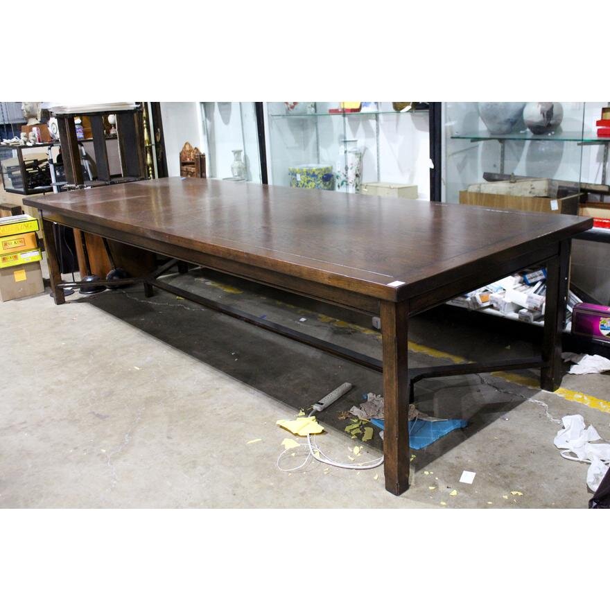 Contemporary Oak Conference Table / Large Dining Table