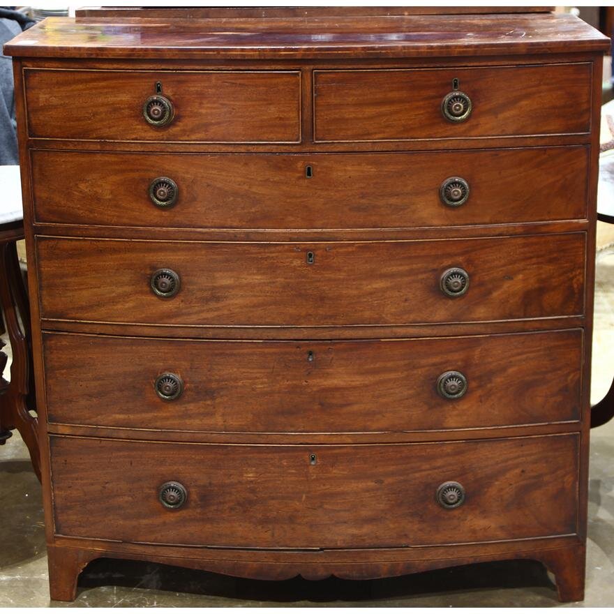 ANTIQUE AMERICAN FEDERAL BOW FRONT CHEST | Work of Man