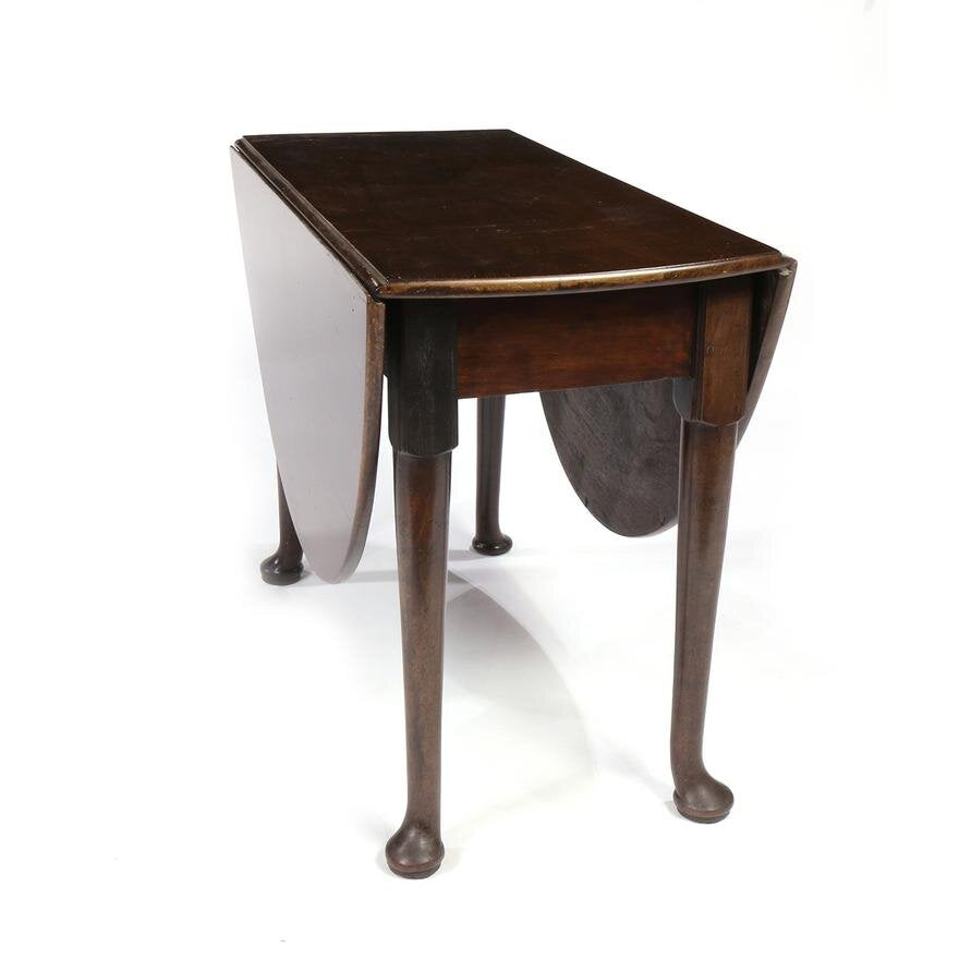 AF1-122: ANTIQUE LATE 18TH CENTURY ENGLISH GEORGIAN MAHOGANY DROP LEAF TABLE