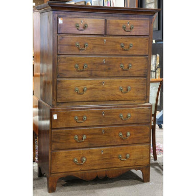 ANTIQUE AMERICAN SHERATON CHEST ON CHEST | Work of Man