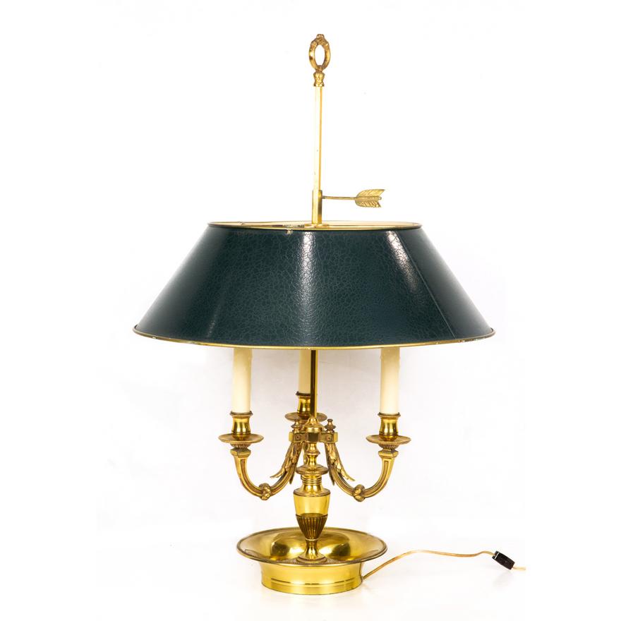 AL2-009: MID 20TH CENTURY FRENCH LOUIS XVI STYLE GILT BRONZE BOUILLOTTE TABLE LAMP