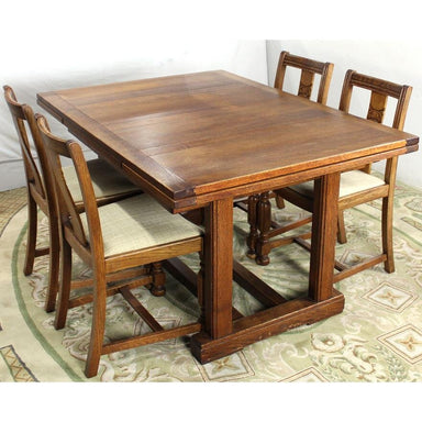 ANTIQUE ENGLISH  DRAW LEAF DINING TABLE | Work of Man