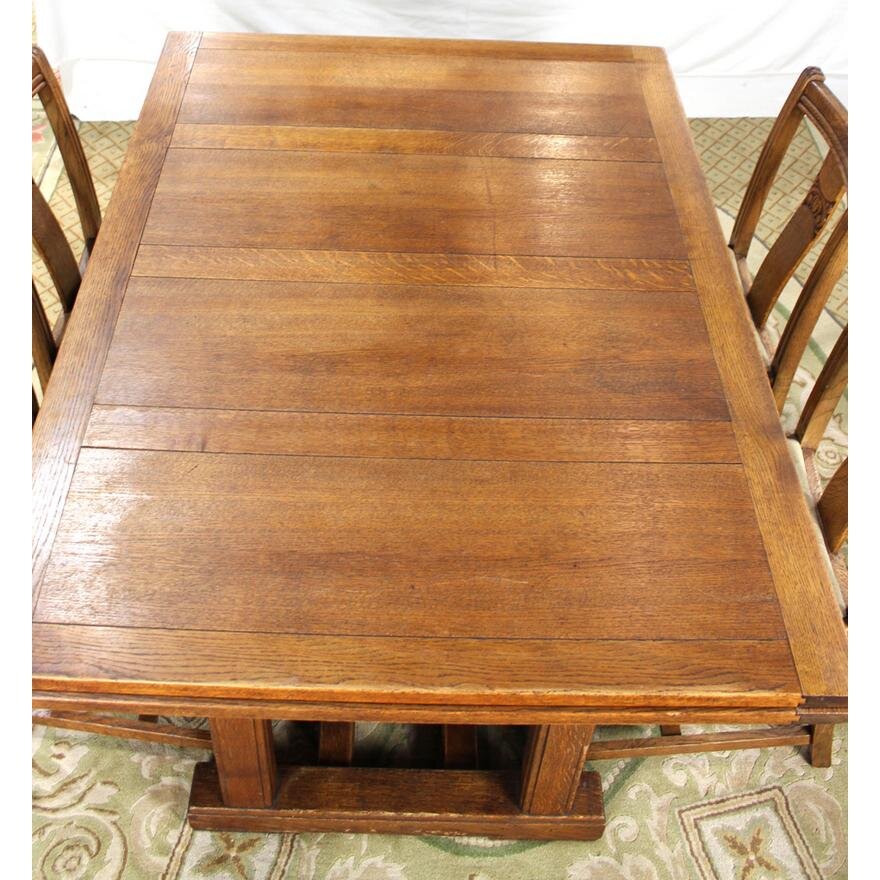 AF1-145: ANTIQUE EARLY 20TH CENTURY ENGLISH  DRAW LEAF DINING TABLE