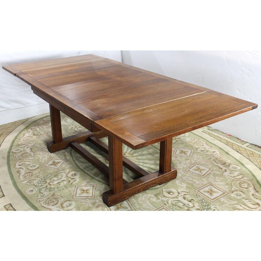 AF1-145: ANTIQUE EARLY 20TH CENTURY ENGLISH  DRAW LEAF DINING TABLE