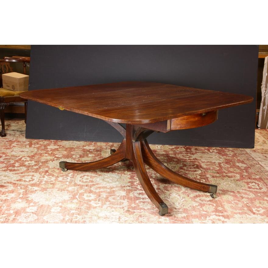 AF1-253: ANTIQUE EARLY 19TH CENTURY METAMORPHIC REGENCY MAHOGANY DROP LEAF TABLE