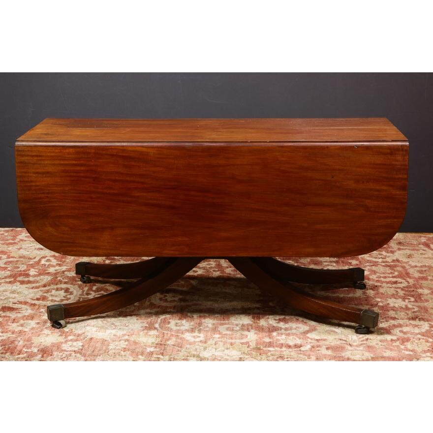 AF1-253: ANTIQUE EARLY 19TH CENTURY METAMORPHIC REGENCY MAHOGANY DROP LEAF TABLE