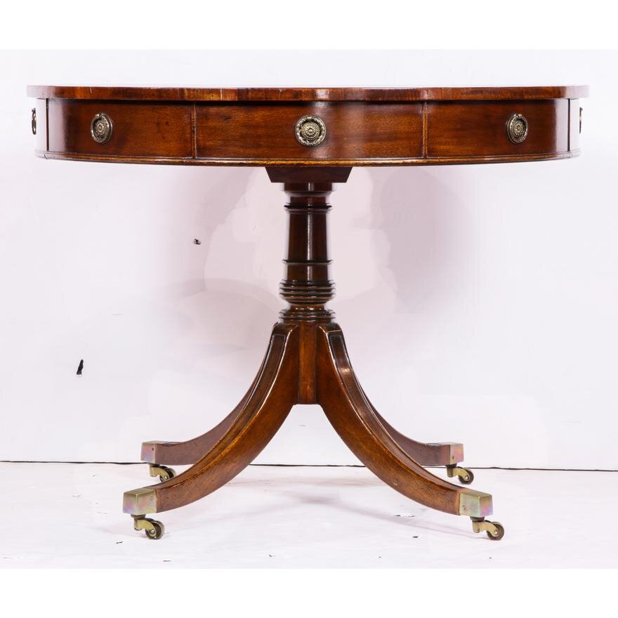 AF1-264: ANTIQUE EARLY 20TH CENTURY REGENCY STYLE MAHOGANY RENT TABLE