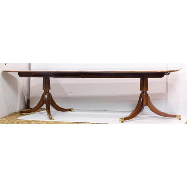 ANTIQUE ENGLISH REGENCY  DOUBLE PEDESTAL DINING TABLE | Work of Man