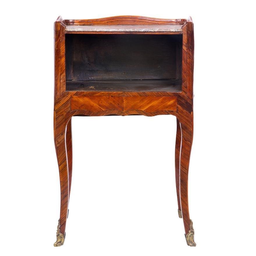 ANTIQUE LOUIS XV MARBLE TOP KINGWOOD COMMODE | Work of Man
