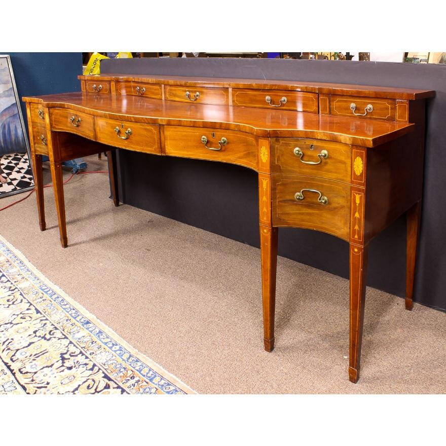 AF3-142: Antique Early 19th Century American Hepplewhite Inlaid Mahogany Sideboard