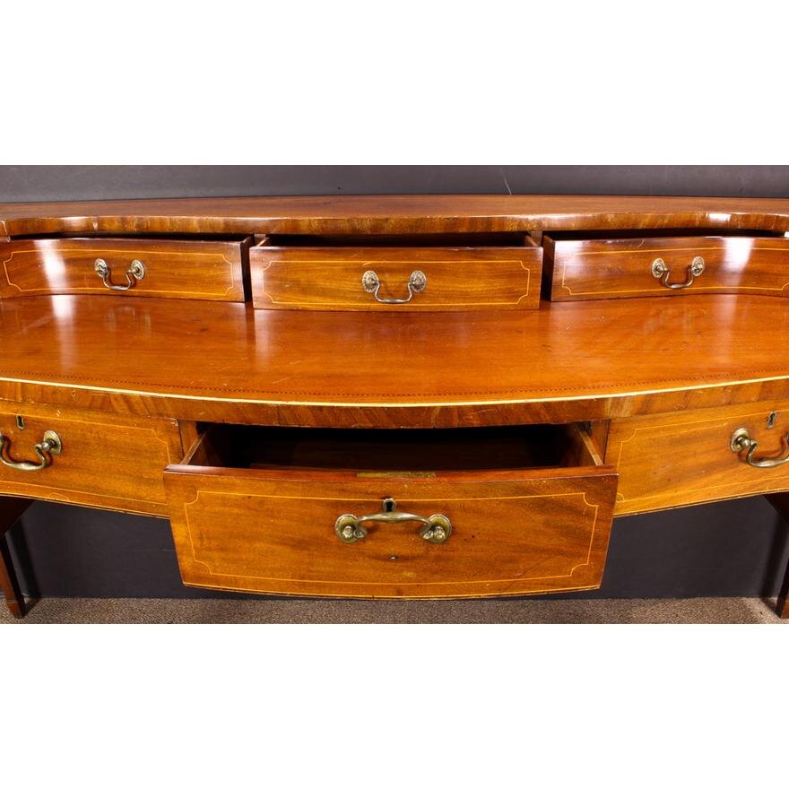 AF3-142: Antique Early 19th Century American Hepplewhite Inlaid Mahogany Sideboard