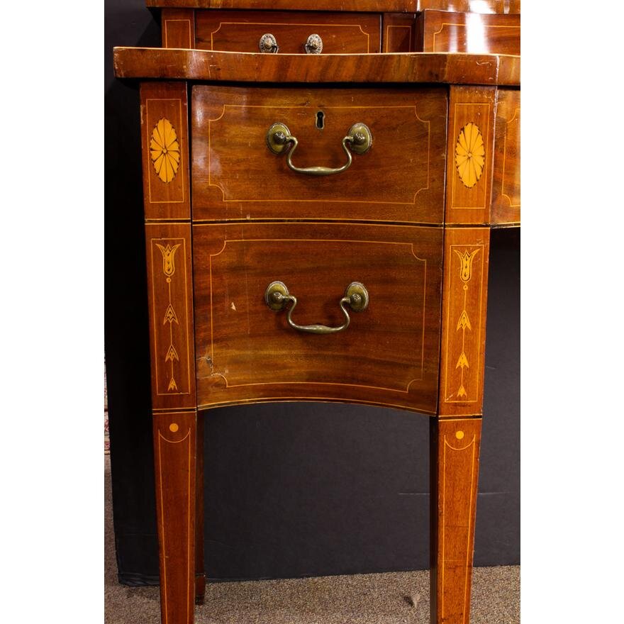 AF3-142: Antique Early 19th Century American Hepplewhite Inlaid Mahogany Sideboard